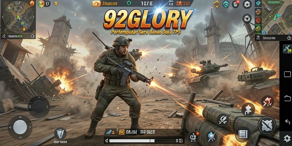 Gameplay seru 92GLORY dengan aksi tembak-menembak yang mendebarkan.