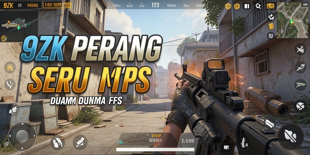 Screenshot dari gameplay seru 9ZK dengan aksi tembak menembak yang intens.