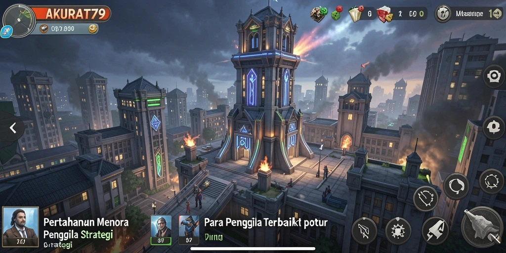 Tampilan gameplay AKURAT79 yang menegangkan dalam Tower Defense.