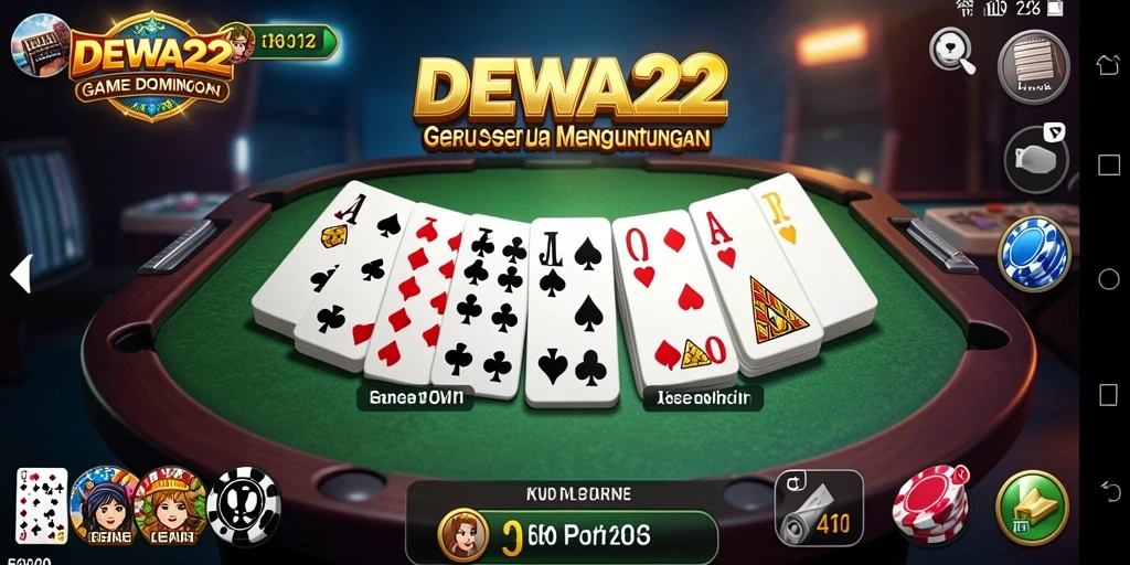 Screenshot utama DEWA22 menunjukkan gameplay seru permainan Domino.