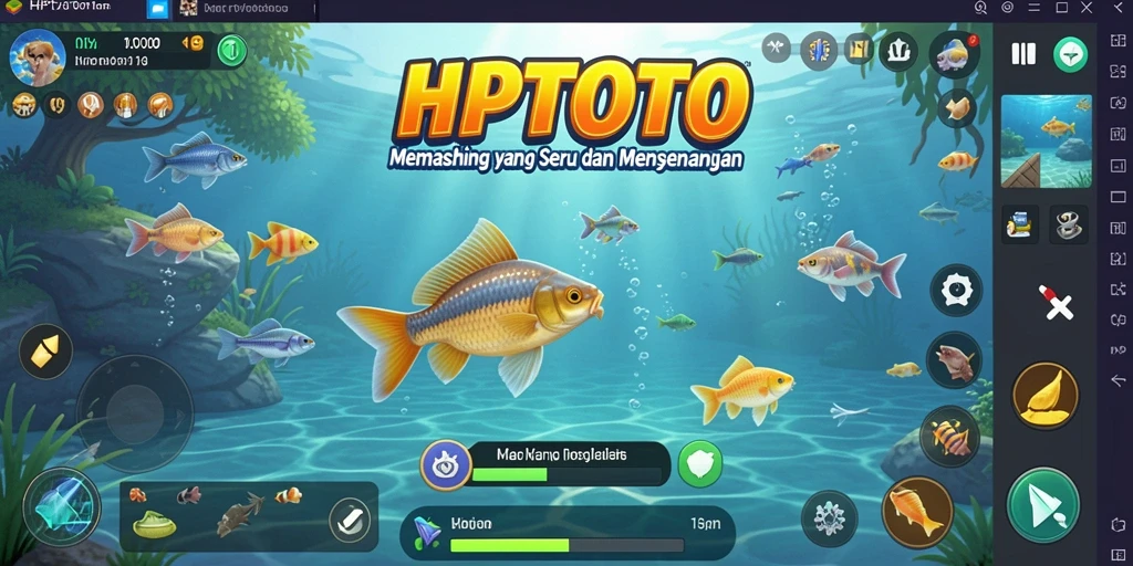 Tampilan gameplay HPTOTO menampilkan aksi memancing yang mendebarkan.
