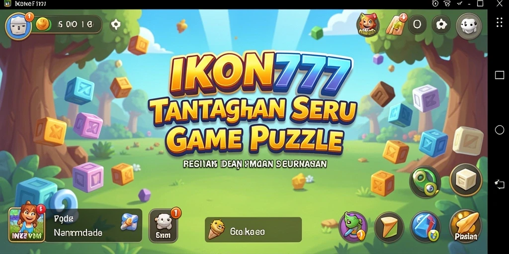 Tampilan gameplay menantang dalam IKON777 dengan puzzle yang berwarna-warni.