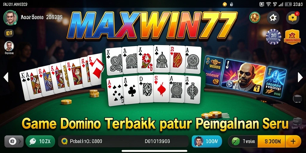 Tampilan gameplay Domino yang seru dan interaktif di MAXWIN77.