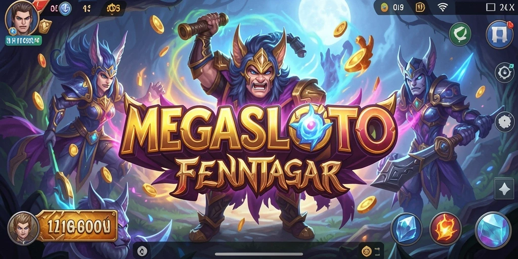 Tampilan gameplay MEGASLOTO yang mendebarkan dengan aksi RPG nyata.