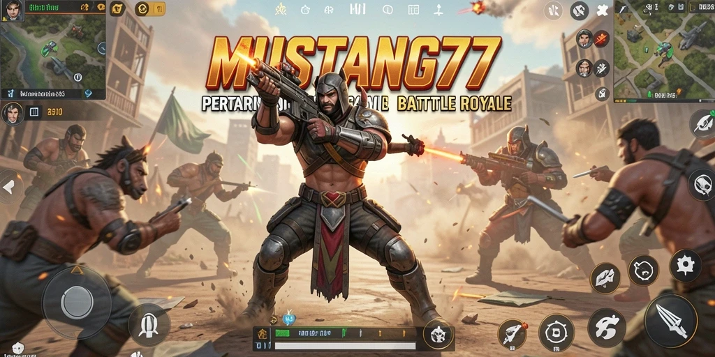 Tampilan gameplay seru dalam MUSTANG77 Battle Royale