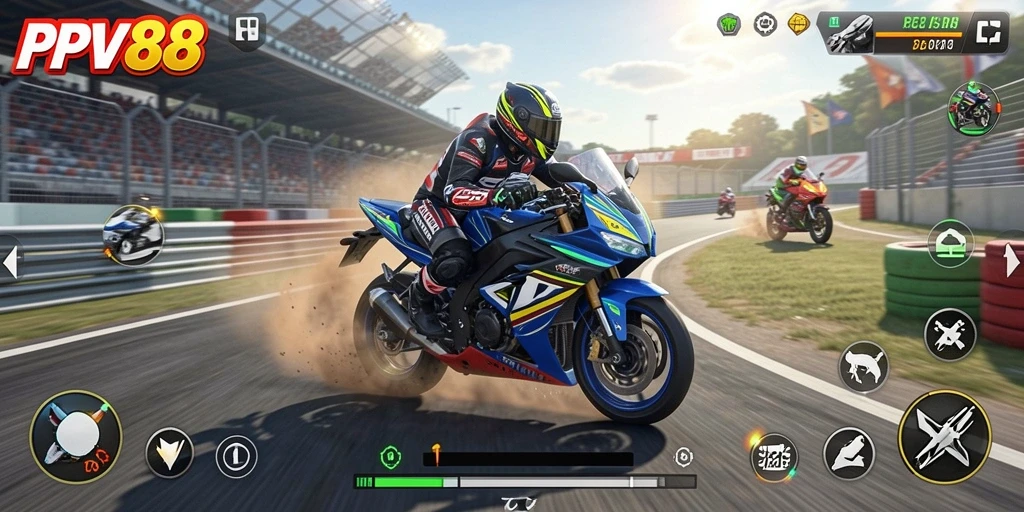 Gameplay seru dan menegangkan dalam balapan motor.