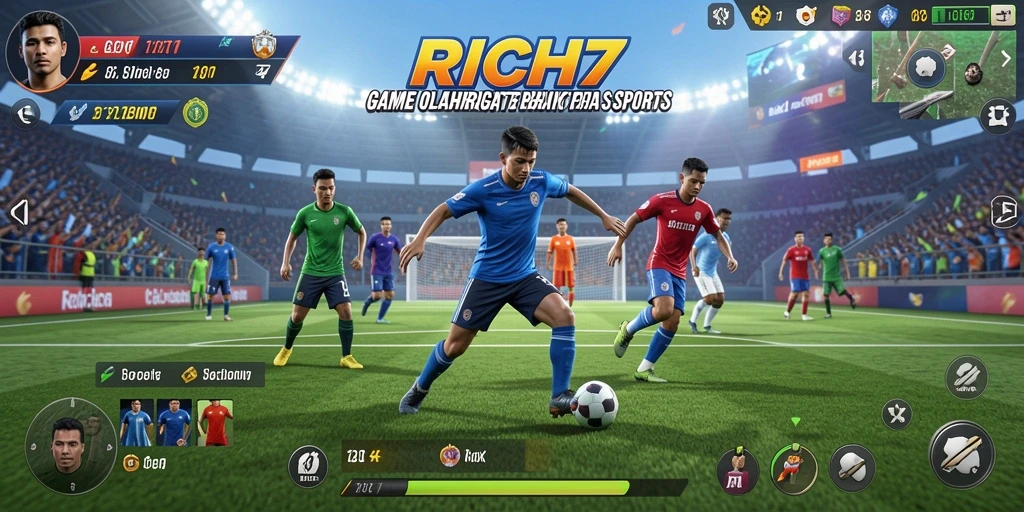 Screenshot menunjukkan pemain beraksi dalam pertandingan olahraga yang mendebarkan.
