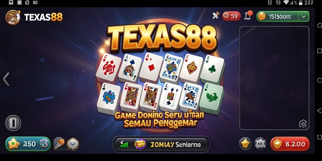 Tampilan gameplay yang seru dalam Texas88, permainan domino terbaik.