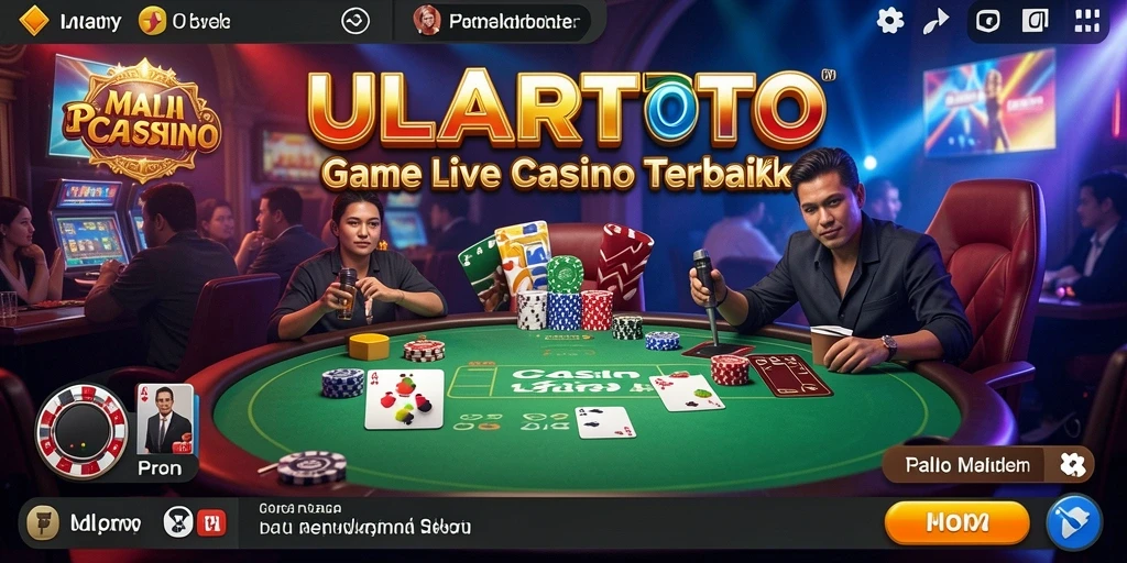 Tampilan gameplay ULARTOTO yang mendebarkan dengan dealer langsung.